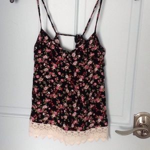 Floral top with crochet detailing